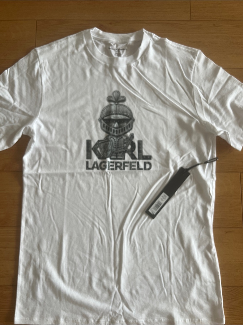 Karl Lagerfeld White T-Shirt with Black Knight Logo
